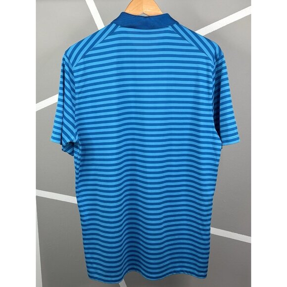 Nike Golf Polo Short Sleeve Shirt Men’s M TPC Sawgrass Blue Stripe PGA Dri-Fit - Picture 2 of 13